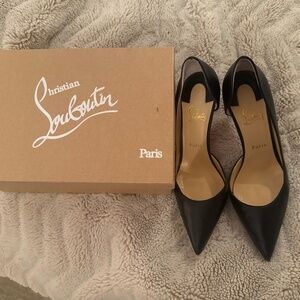 Christian Louboutin Iriza 85 Black Nappa Red Sole Pumps Size 40.5